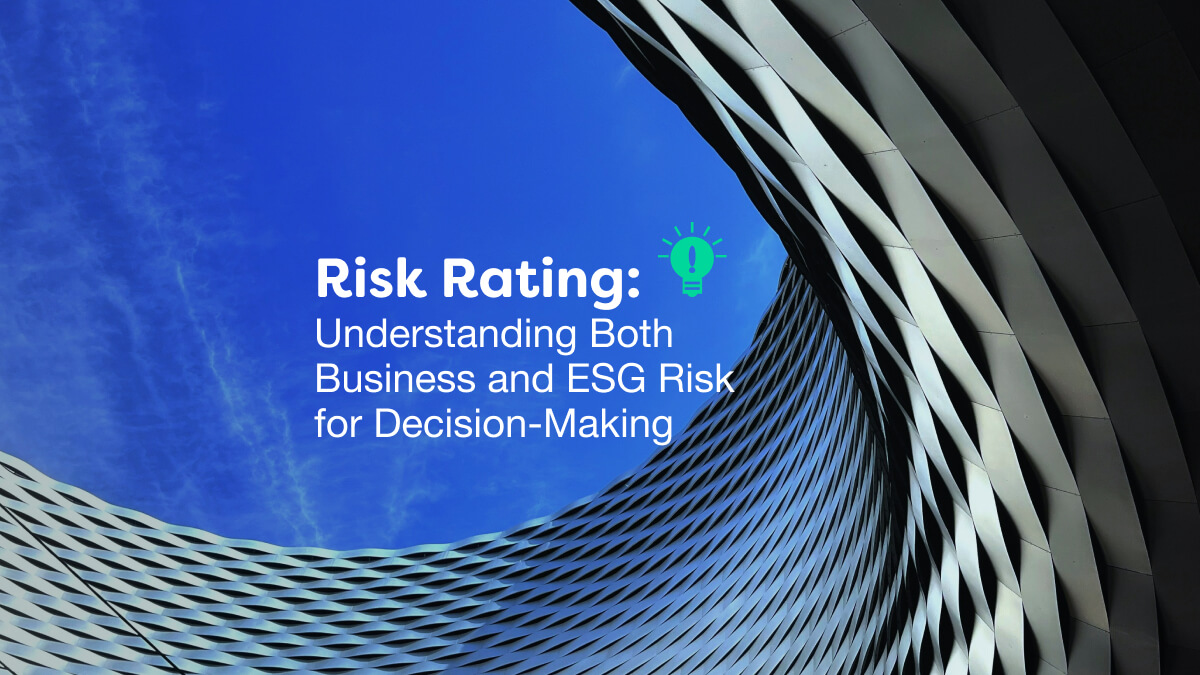 Understanding both business and ESG Risk for Decision-making